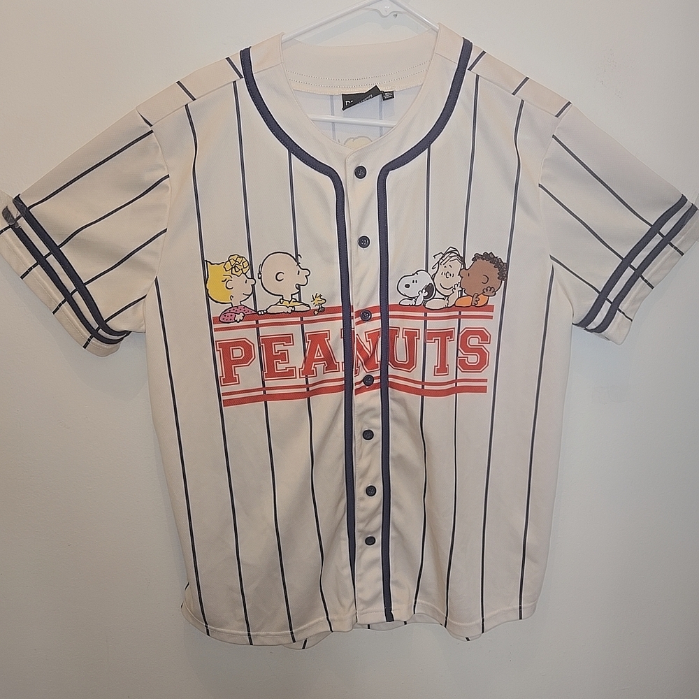 Peanuts Cream and Black Jersey Top